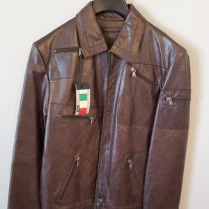 Wilsons Leather Pelle Studio, Italian Leather Brown Jacket